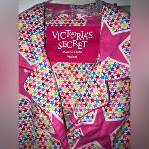 Rare Y2K Victoria's Secret Multicolor Stars Flannel Pajama Set!